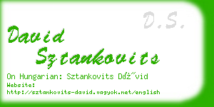 david sztankovits business card